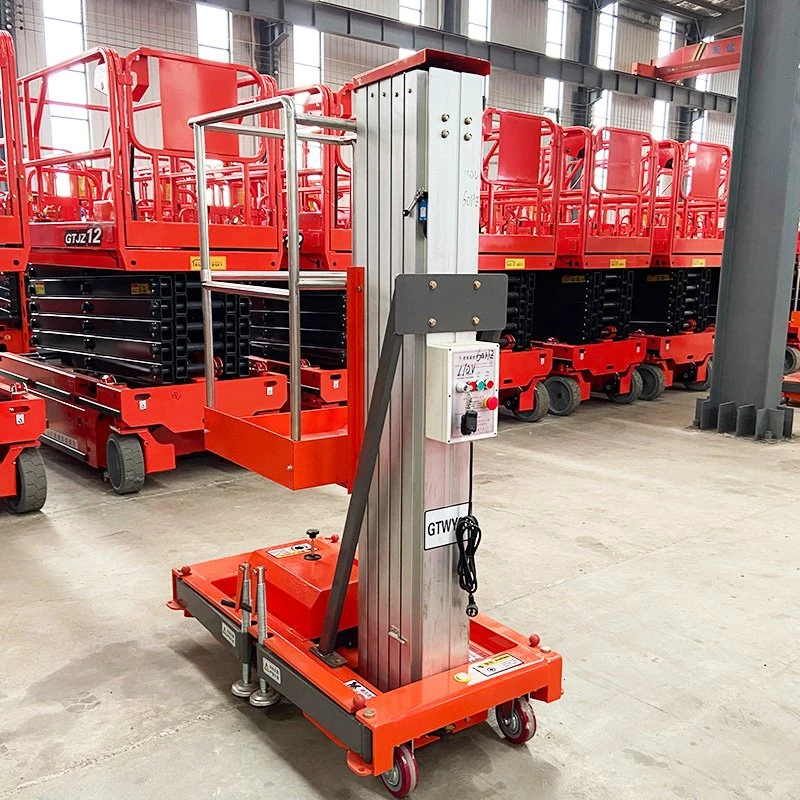 Elevador elétrico de liga de alumínio de mastro único